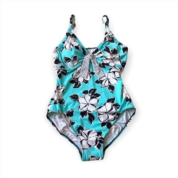 Beach House One Piece Swimsuit Hawaiian Floral Print Small - Picture 3 of 12